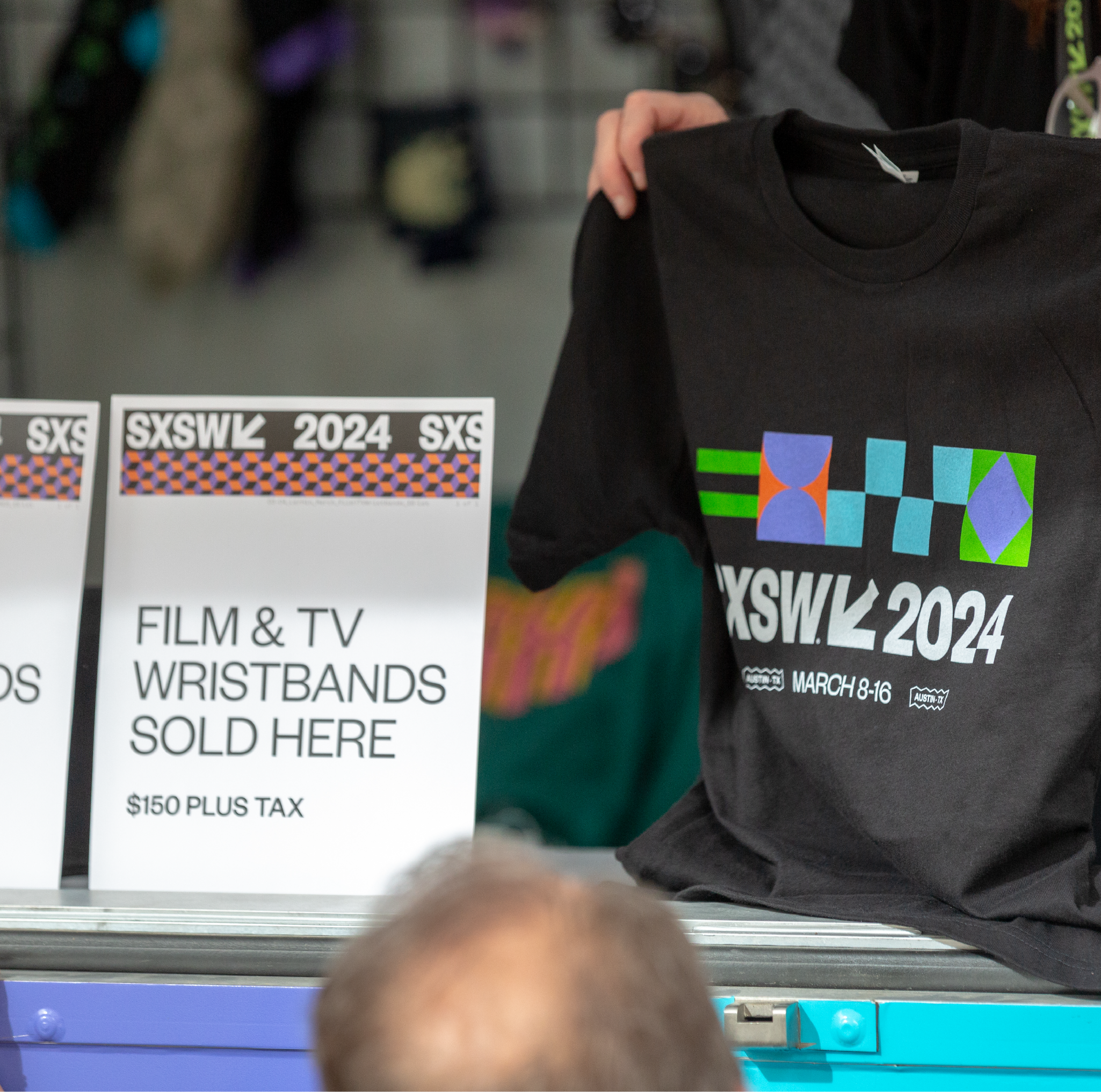 Merchandise being sold at a live event